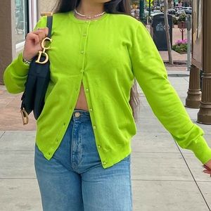 Neon green cardigan